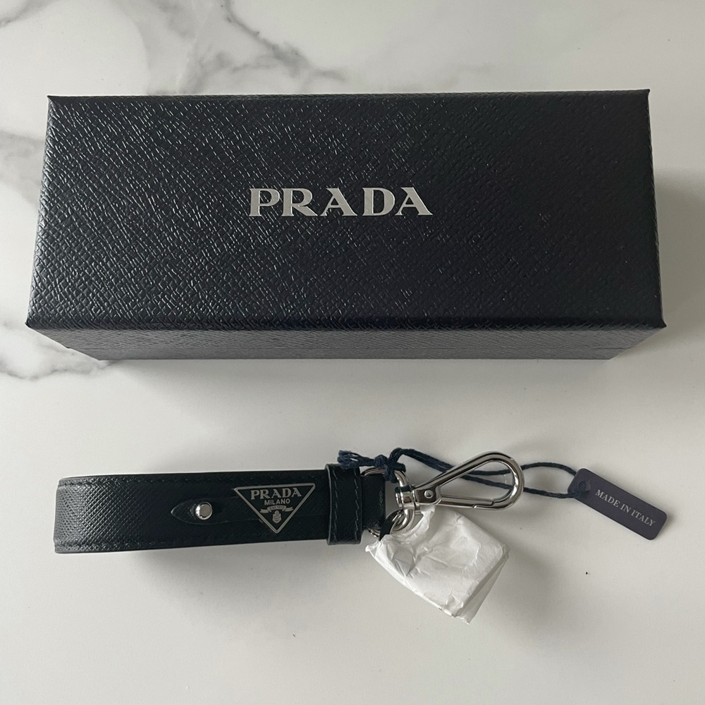 New Prada Saffiano Leather Keychain ($340 MSRP)